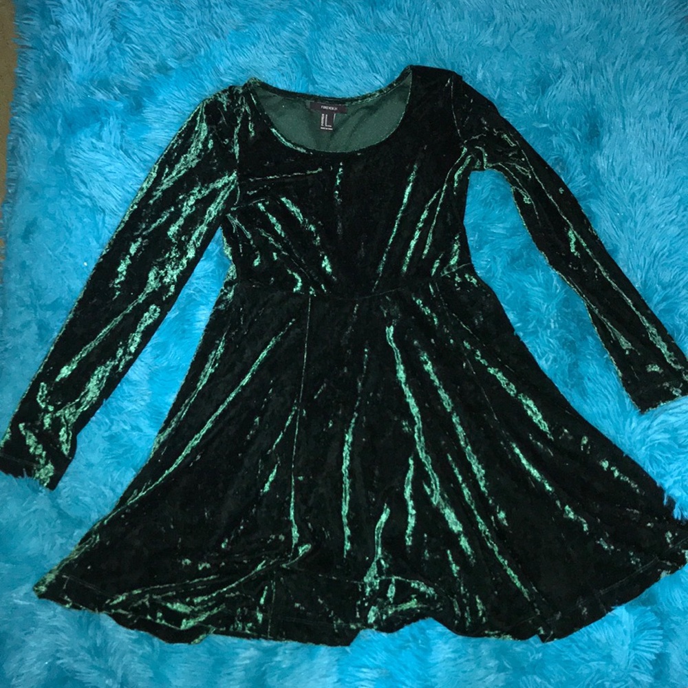 Green Velvet Dress